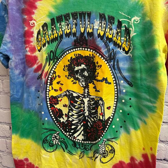 Grateful Dead Tye Dye Bertha Skeleton Roses T-Shirt Size Medium Ripple Junction - Picture 2 of 5